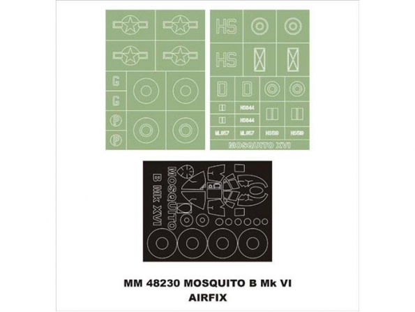 Montex Maxi Mask MM48230 Mosquito B Mk.XVI / PR XVI Airfix 1/48