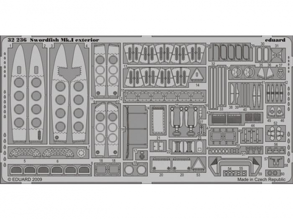 EDUARD photodecoupe 32236 EXTERIEUR SWORDFISH MK.I Trumpeter 1/32