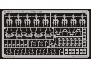 Eduard photodecoupe 17021 GERMAN AA WEAPONS WWII 1/350