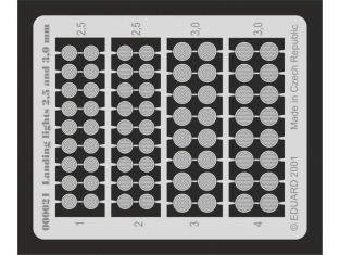 Eduard photodecoupe 00021 LANDING LIGHTS 2,5 et 3mm
