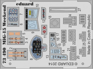 Eduard photodecoupe avion 73490 MiG-15 Weekend Eduard 1/72