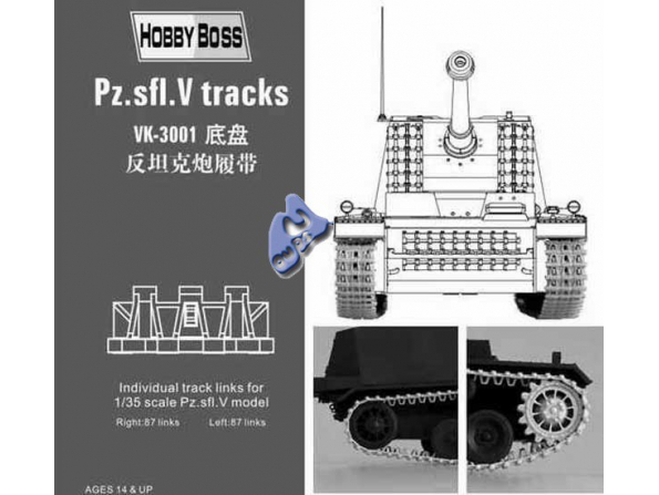 HOBBY BOSS maquette militaire 81001 Chenilles pour Pz.slf V 1/35