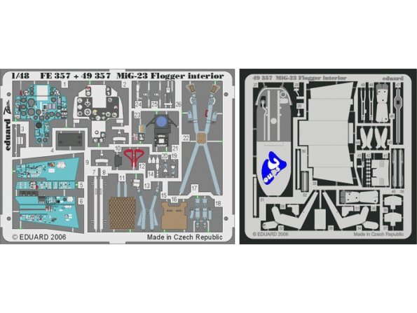 Eduard photodecoupe 49357 Mig-23 Flogger Interieur 1/48