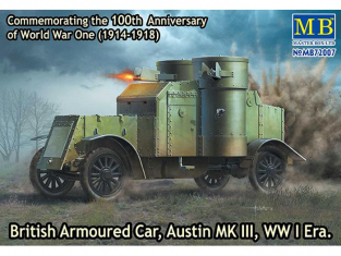 Master Box maquette militaire 72008 VEHICULE BLINDE BRITANNIQUE AUSTIN Mk. III 1917 1/72