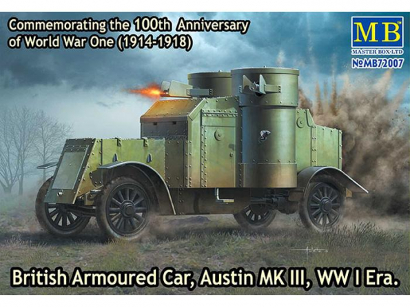 Master Box maquette militaire 72008 VEHICULE BLINDE BRITANNIQUE AUSTIN Mk. III 1917 1/72