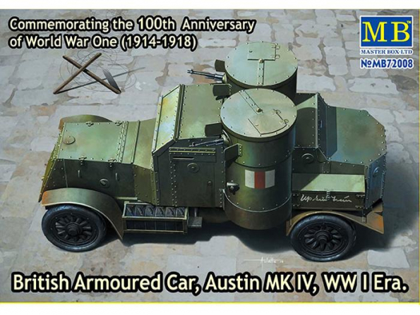 Master Box maquette militaire 72008 VEHICULE BLINDE BRITANNIQUE AUSTIN Mk. IV 1918 1/72