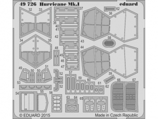 EDUARD photodecoupe avion 49726 Hurricane Mk.I S.A. Airfix 1/48
