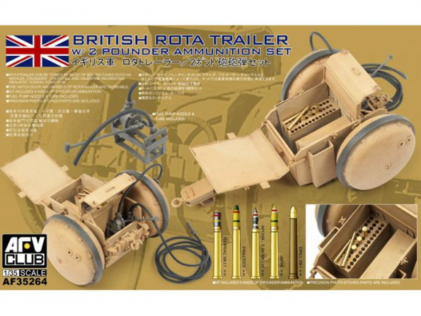 AFV Club maquette militaire 35264 ROTA TRAILER Et SET DE MUNITIONS Pour 2 POUNDER 1/35