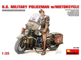 Mini Art maquette militaire 35168 MP Policier militaire avec moto Harley 1/35