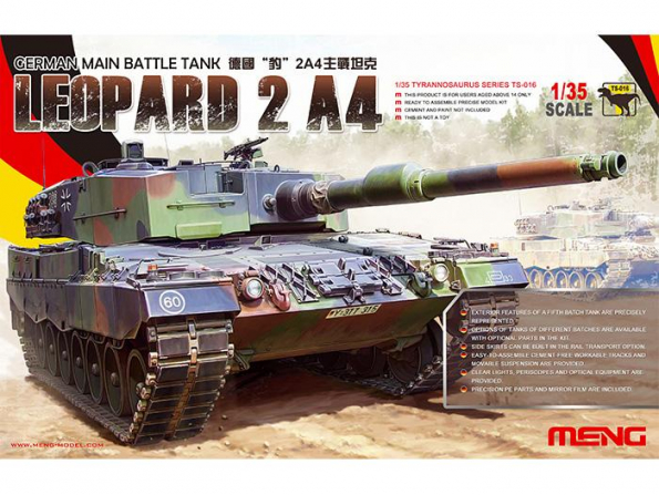 Meng maquette militaire TS-016 CHAR BE BATAILLE ALLEMAND LEOPARD 2 A4 1/35