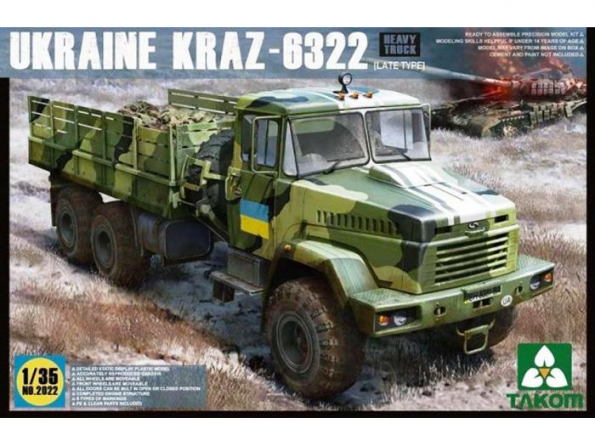 Takom maquette militaire 2022 CAMION LOURD UKRAINIEN KrAz-6322 (version tardive) 1/35