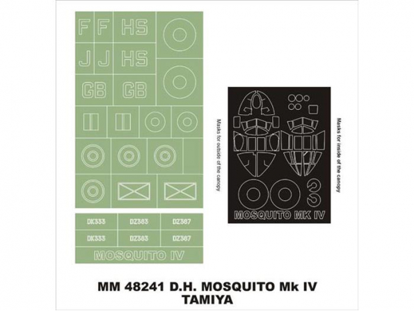 Montex Maxi Mask MM48241 D.H. Mosquito Mk.IV Tamiya 1/48