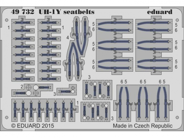 EDUARD photodecoupe avion 49732 Harnais UH-1Y Kitty Hawk 1/48