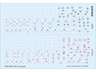 Eduard Decalques avion D72007 Marquages Mig-15 1/72