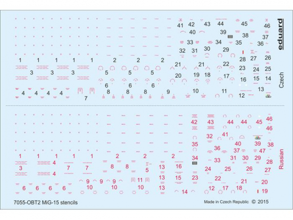Eduard Decalques avion D72007 Marquages Mig-15 1/72