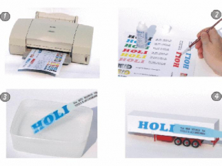 HOLI finition d123 Decal Papier Transparent pour imprimante laser 3 feuilles