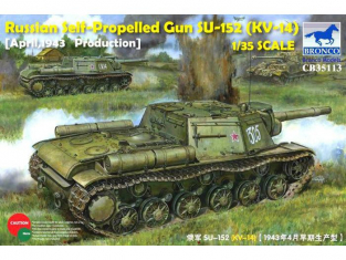 Bronco maquette militaire CB 35113 Russian Self Propelled Gun SU-152 (KV-14) Avril 1943 Début de production 1/35