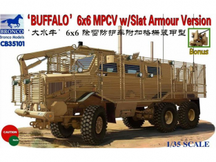 Bronco maquette militaire CB 35101 Buffalo 6x6 MPCV avec cage de blindage 1/35