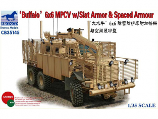 Bronco maquette militaire CB 35145 Buffalo 6x6 MPCV avec cage et plaques de blindage 1/35