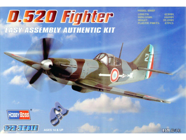 Hobby Boss maquette avion 80237 Dewoitine D 520 1/72