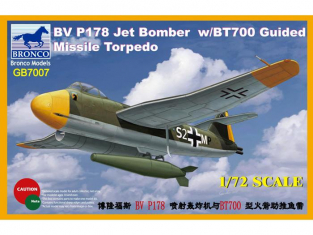 Bronco maquette avion GB 7007 BV P178 Jet Bomber avvec missile guidé Torpedo BT700 1/72