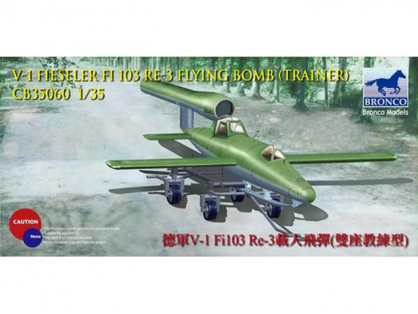 BRONCO maquette avion CB 35060 Missile V1 FIESELER Fi-103 RE-3 avec remorque 1/35