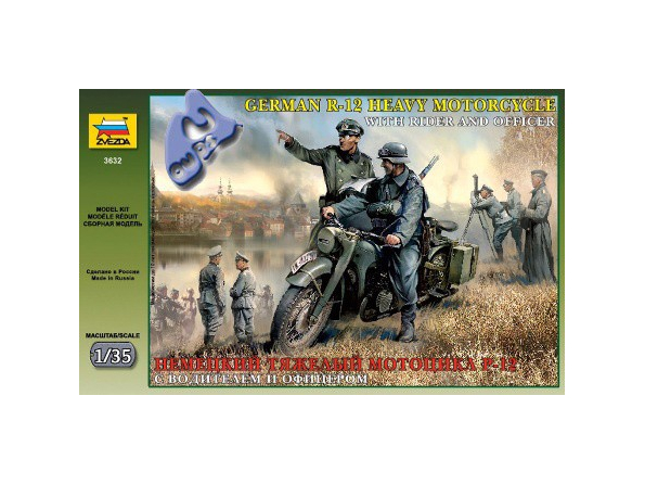 Zvezda maquette plastique 3632 Motocyclette Allemande P-12 1/35