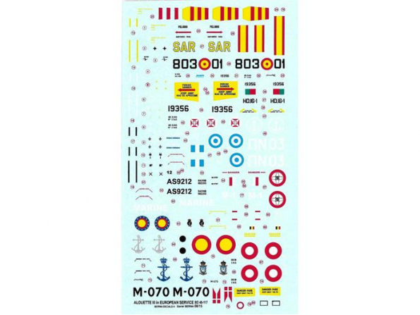 Berna decals BD48-117 European Alouette III 1/48