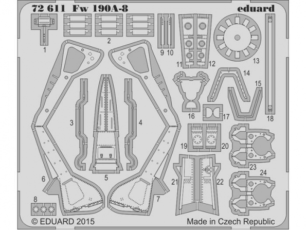 Eduard photodecoupe avion 72611 Fw 190A-8 Eduard 1/72