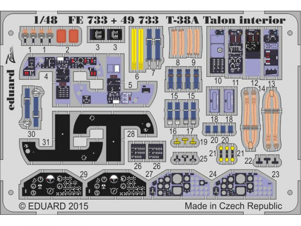 EDUARD photodecoupe avion FE733 Interieur T-38A Talon Wolfpack 1/48