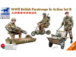 Bronco maquette militaire CB 35192 Parachutistes Britanniques en action Set B WWII 1/35