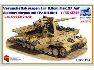 Bronco maquette militaire CB 35174 Versuchsflakwagen pour 8.8cm Flak.37 sur Sonderfahrgestell (Pz.Sfl.IVc) 1/35