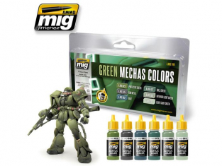 MIG peinture 7149 Set couleurs Mechas verts 6 x 17ml