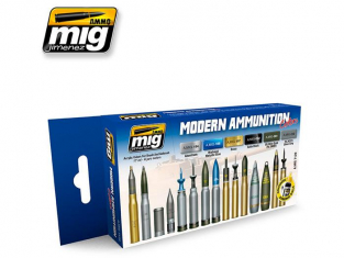 MIG peinture 7129 Set couleurs Munitions Modernes 6 x 17ml