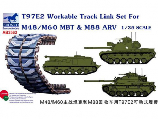 Bronco maquette militaire AB 3563 chenilles réaliste T97E2 Pour M48/M60 MBT et M88 ARV 1/35