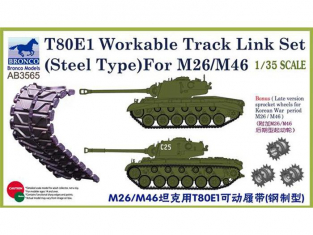 Bronco maquette militaire AB 3565 chenilles réaliste T80E1 steel type pour M/26 et M46 1/35