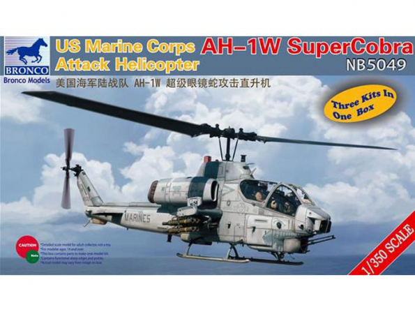 BRONCO maquette helicoptére NB 5049 USMC AH-1W Super cobra 1/350