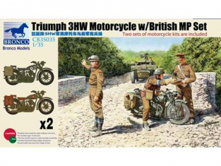 Bronco maquette militaire CB 35035 Moto Triumph 3HW x2 avec 3 figurines MP Britannique 1/35