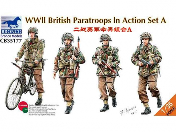 Bronco maquette personnage CB 35177 Parachutistes Britanique WWII set A 1/35