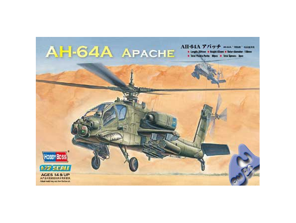 Hobby Boss maquette Helico 87218 AH-64A Apache 1/72