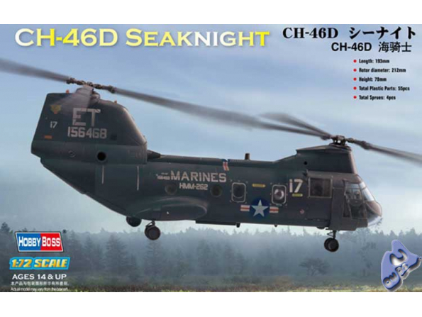 Hobby Boss maquette Helico 87213 American CH-46 Sea Knight 1/72