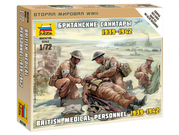 Zvezda maquette personnages militaire 6228 Personnel britannique Medical 1939 - 1942 1/72