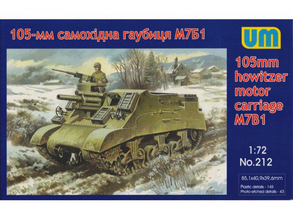 UM Unimodels maquettes militaire 212 US M7B1 105MM "PRIEST" HOWITZER MOTOR CARRIAGE 1/72