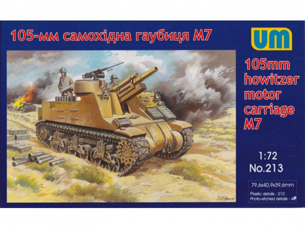 UM Unimodels maquettes militaire 213 US M7 105MM HOWITZER MOTOR CARRIAGE 1/72