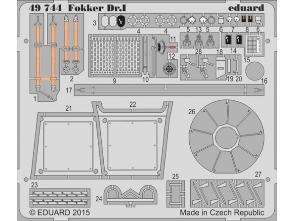 EDUARD photodecoupe avion 49744 Fokker Dr.I Revell 1/48