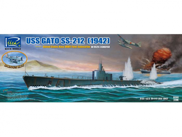 Riich Models maquette sous-marin 20001 USS GATO SS-212 SOUSMARIN US 1942 1/200