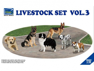 Riich Models maquette militaire RV35021 SET ANIMAUX VOL.3 - 6 CHIENS 1/35