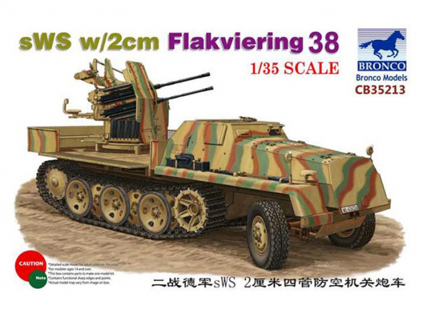BRONCO maquette militaire 35213 sWS w/2cm Flakviering 38 1/35