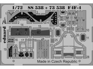 Eduard photodecoupe avion SS538 Interieur F4F-4 Airfix 1/72