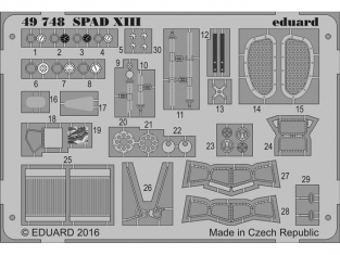 EDUARD photodecoupe avion 49748 Spad XIII Revell 1/48